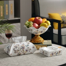 创意欧式复古水果盘高档家居书房茶室干果点心收纳陶瓷装饰盘摆件