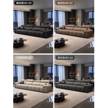 法莎蒂意式真皮沙发小户型客厅沙发钢琴键直排现代风沙发