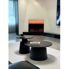 白色奶油风家用客厅茶几组合网红款现代简约小户型圆形边几小茶桌