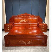 国标红木双人床花梨木大果紫檀大床中式卧室家具1.8米实木大床