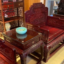 迦图鲮胖东来同款【央妈推荐】小叶紫檀沙发印度十三檀香百香果新中式 印度小叶紫檀沙发十三件套 组合