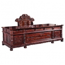 红木家具 印尼黑酸枝(学名:阔叶黄檀)实木书桌椅组合 中式豪华老板桌大班台 书房办公室 木中央红木家具大红酸枝老红木老挝红酸枝学名交趾黄檀